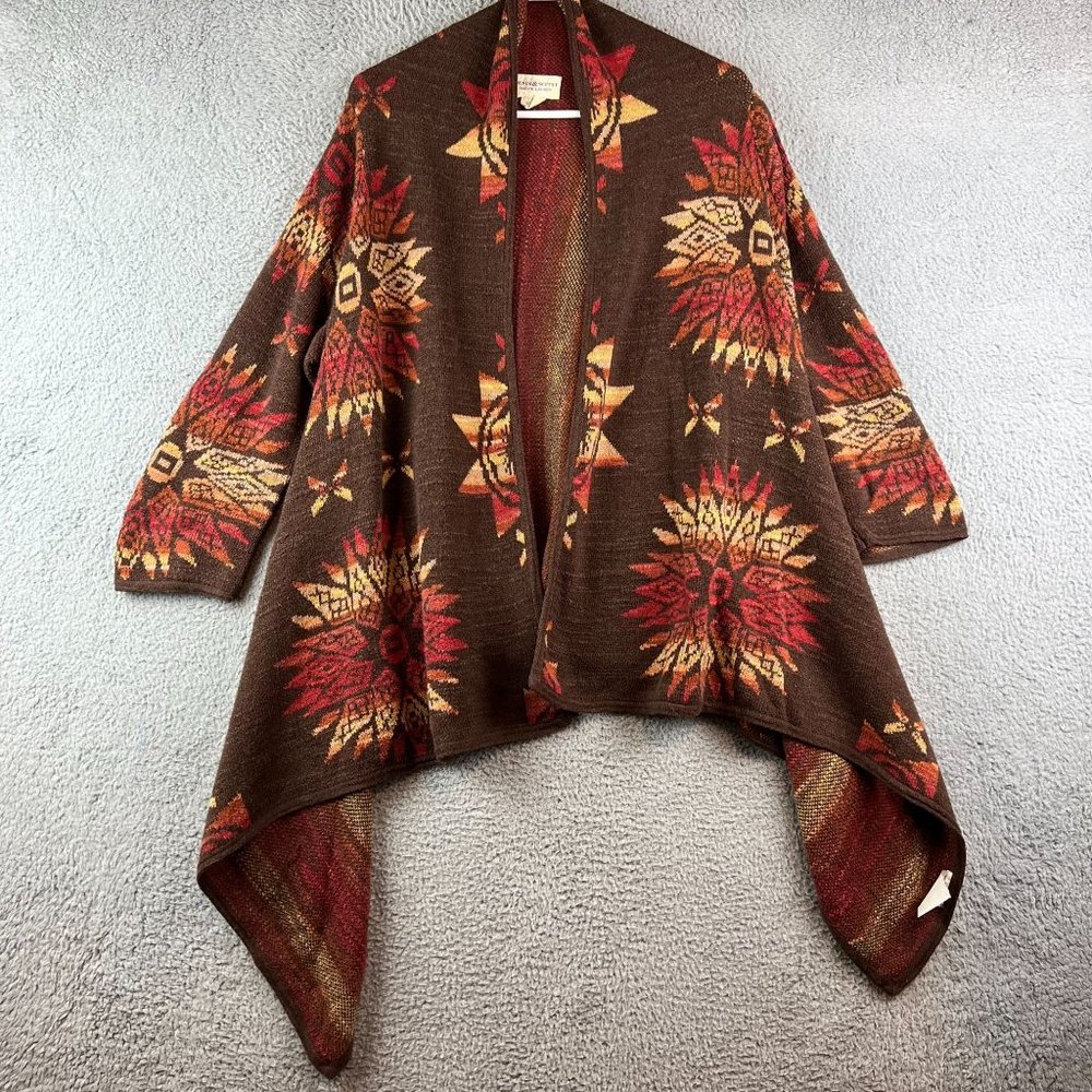 Ralph‎ Lauren Denim Supply Tribal Aztec Western Print Drape Open Duster Cardigan